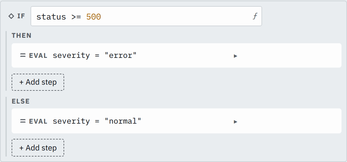 The if step's settings in the pipeline editor